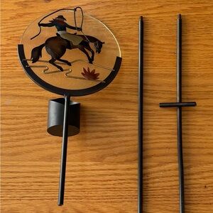 Cowboy Yard Stake with a Tea Light Holder